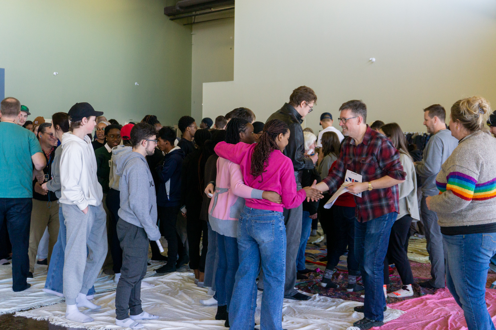 A large group of people indoors