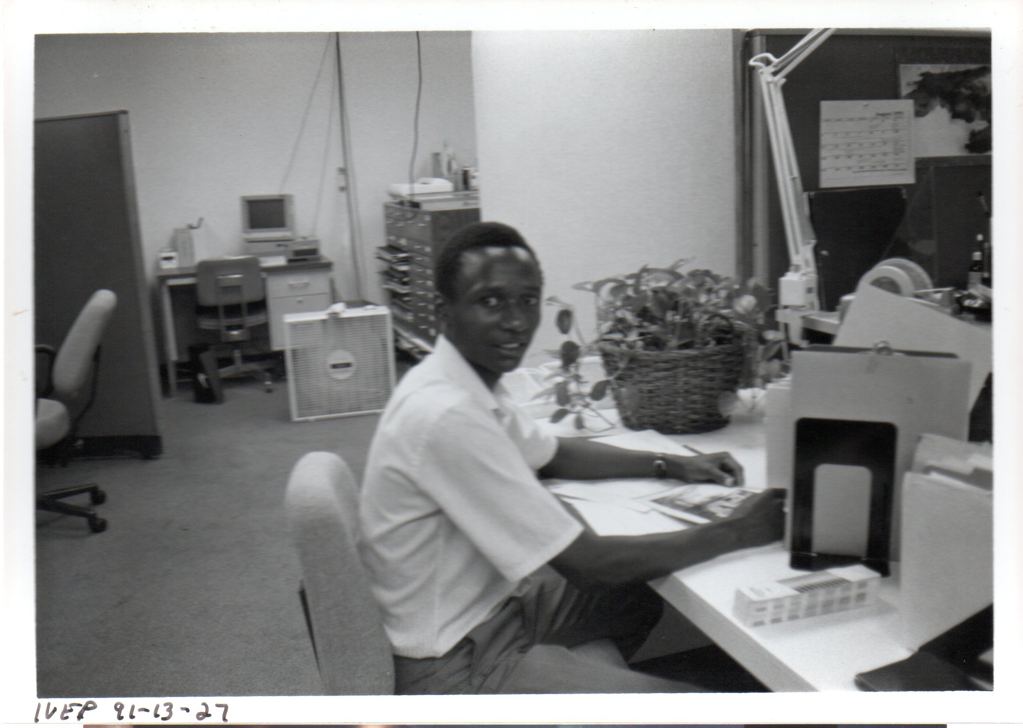 Man sitting at a desk