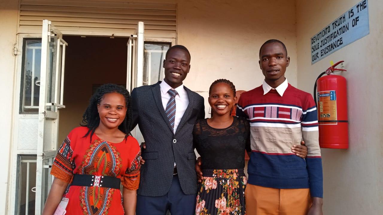 A group of people pose for a photo