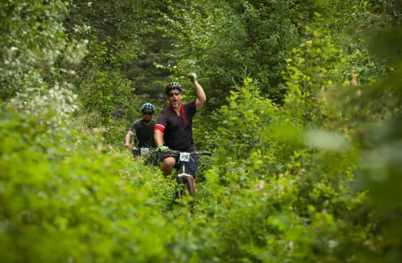 Duane Steiner on the Clear Lake Trail.

On July 7, 2018 cyclists participated in Cycle Clear Lake, an annual volunteer-organized fundraiser for MCC. Cyclists complete a 35 km trail ride around Clear